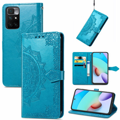 Mandala Embossing Pattern Horizontal Flip Leather Case with Holder & Card Slots & Wallet & Lanyard, For Xiaomi Redmi 10