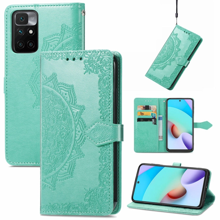 Mandala Embossing Pattern Horizontal Flip Leather Case with Holder & Card Slots & Wallet & Lanyard, For Xiaomi Redmi 10