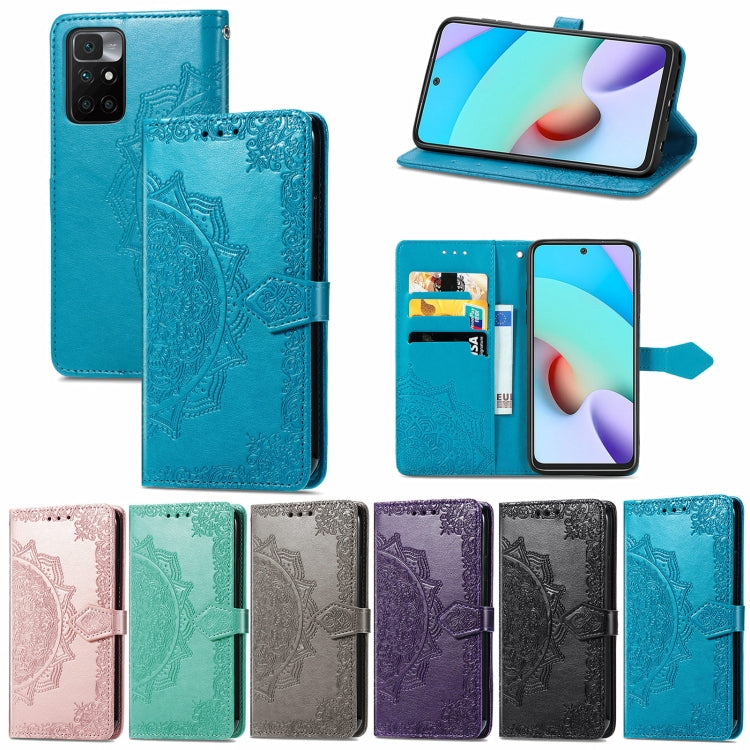 Mandala Embossing Pattern Horizontal Flip Leather Case with Holder & Card Slots & Wallet & Lanyard, For Xiaomi Redmi 10