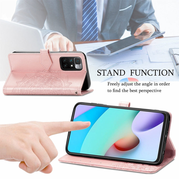 Mandala Embossing Pattern Horizontal Flip Leather Case with Holder & Card Slots & Wallet & Lanyard, For Xiaomi Redmi 10