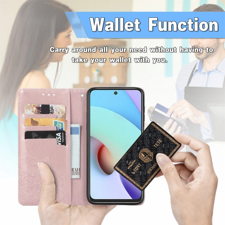 Mandala Embossing Pattern Horizontal Flip Leather Case with Holder & Card Slots & Wallet & Lanyard, For Xiaomi Redmi 10