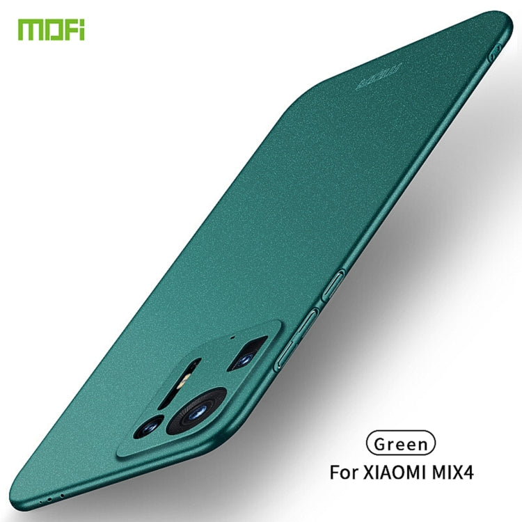 Green frosted ultra-thin phone case for Xiaomi Mix 4 with camera cutouts.