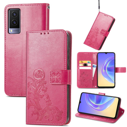 Four-leaf Clasp Embossed Leather Case with Lanyard & Card Slot & Wallet & Holder, For vivo V21e 5G, For vivo Y72 5G, For OPPO Realme C21Y, For vivo IQOO 8 Pro