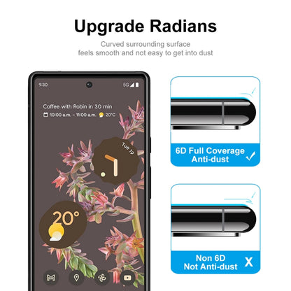 Google Pixel 6 tempered glass protector with 6D full coverage side profile