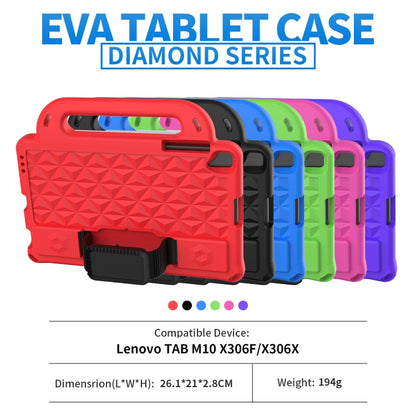 Diamond Series EVA Anti-Fall Shockproof Sleeve Protective Shell Case with Holder & Strap, For Lenovo M10 X306X / X306F