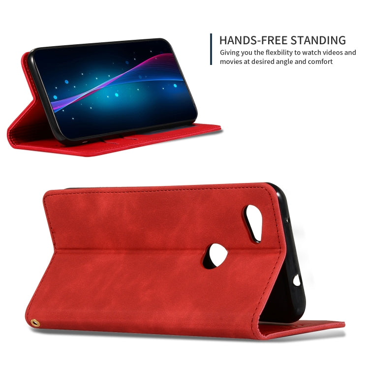 Red flip wallet case with kickstand for hands-free landscape viewing for Pixel 3A XL