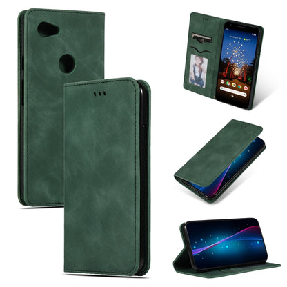 Dark green magnetic flip leather case with horizontal cutouts for Pixel 3A XL