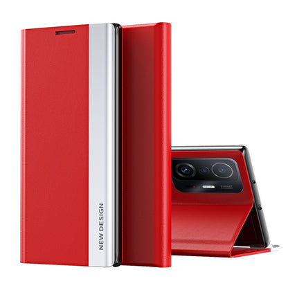 Side Electroplated Magnetic Ultra-Thin Horizontal Flip Leather Case with Holder, For Xiaomi Mi 11T / 11T Pro