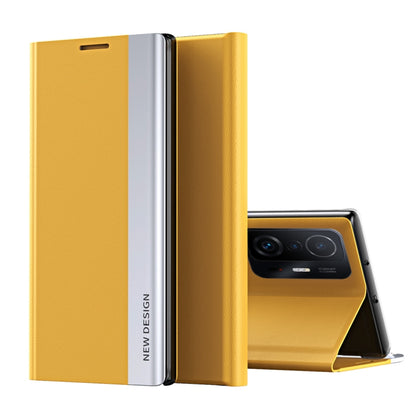 Side Electroplated Magnetic Ultra-Thin Horizontal Flip Leather Case with Holder, For Xiaomi Mi 11T / 11T Pro