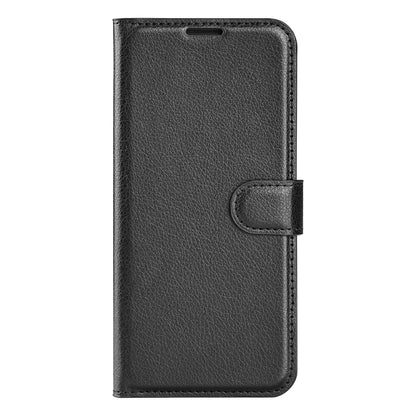Black flip wallet phone case with side latch and foldover cover for tablet-style protection