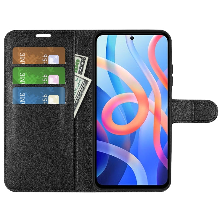 Black horizontal flip wallet phone case with card slots and foldover stand cover