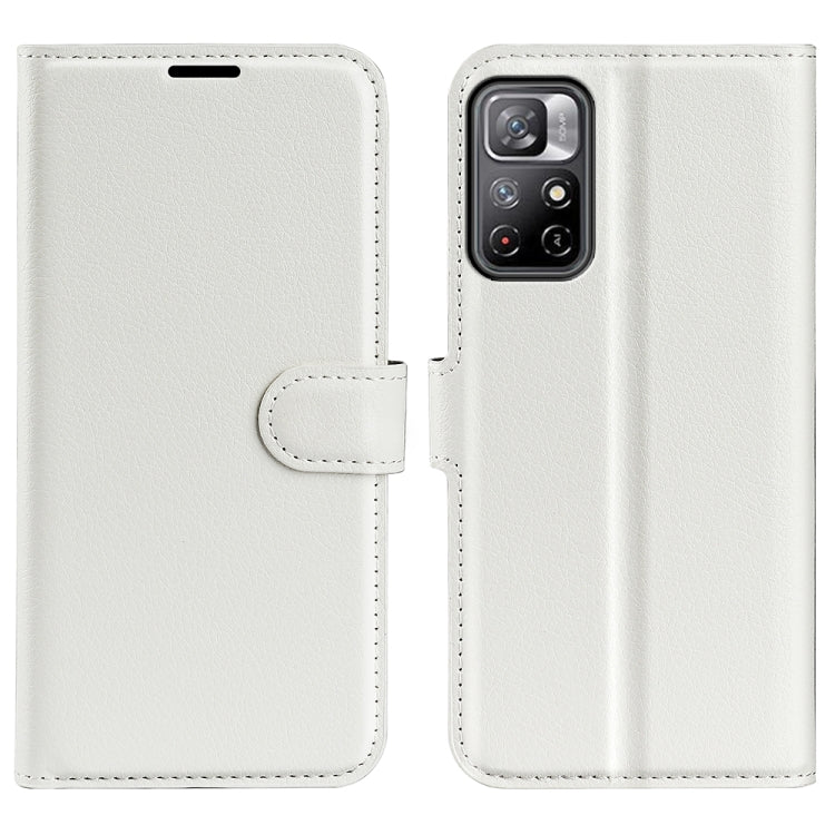 White horizontal flip wallet phone case with card holder tab and camera cutout