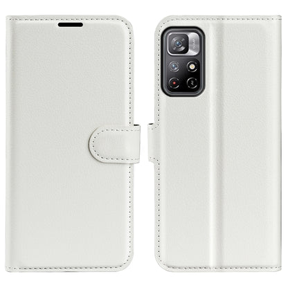 White horizontal flip wallet phone case with card holder tab and camera cutout