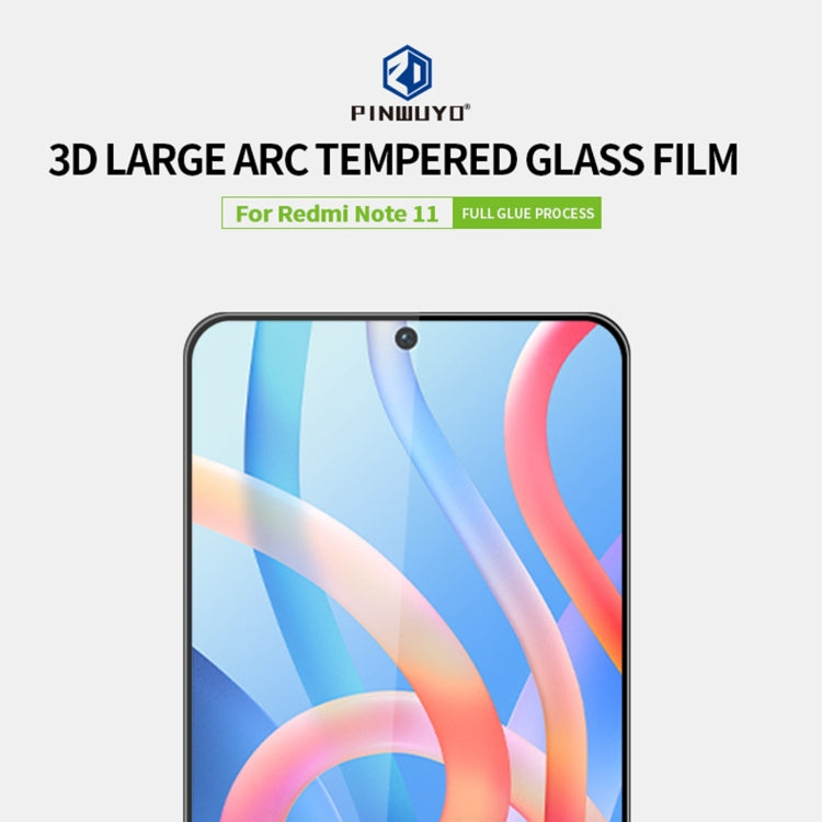 PINWUYO 9H 3D Curved Full Screen Explosion-proof Tempered Glass Film, For Xiaomi Redmi Note 11, For Xiaomi Redmi Note 11 Pro