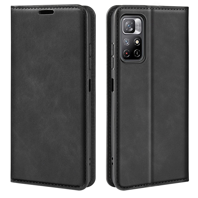 Leather wallet-style phone case with front cover and back camera cutout, black