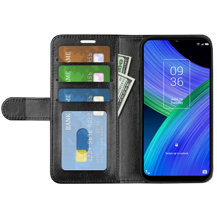 Black flip phone case with multiple card slots and secure front cover
