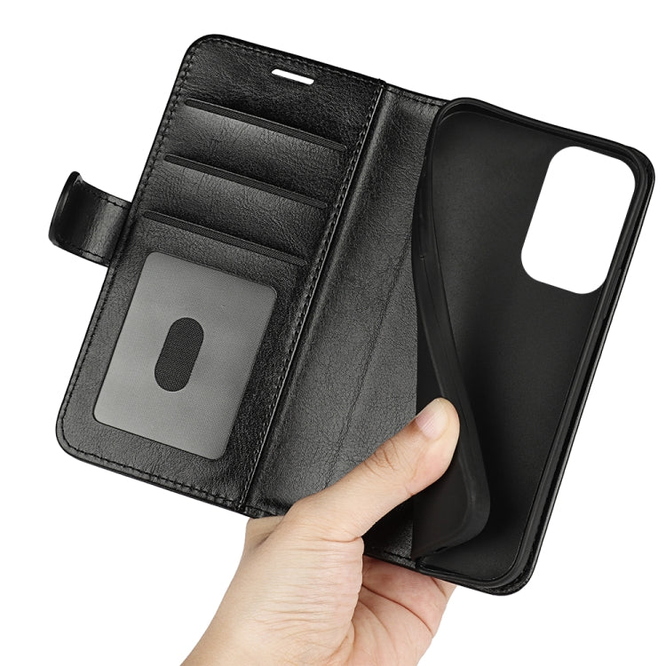 Black textured flip wallet case open, showing card slots and phone grip for Xiaomi Redmi Note 11 Pro.