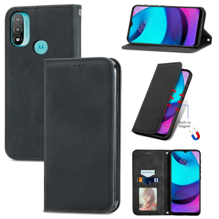 Black magnetic leather flip phone case with card slots and photo holder window
