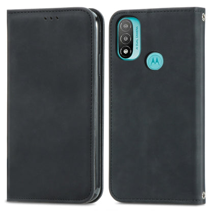 Black leather flip phone case with stitched edges, camera cutout, and magnetic closure