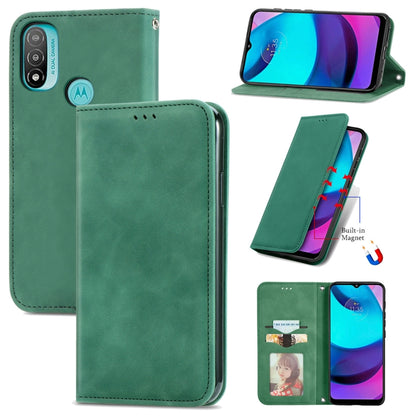 Green magnetic leather flip phone case with card slots and photo holder window