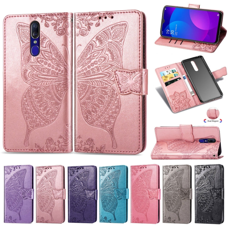 Butterfly Love Flowers Embossing Horizontal Flip Leather Case for OPPO F11 with Holder & Card Slots & Wallet & Lanyard, For OPPO F11