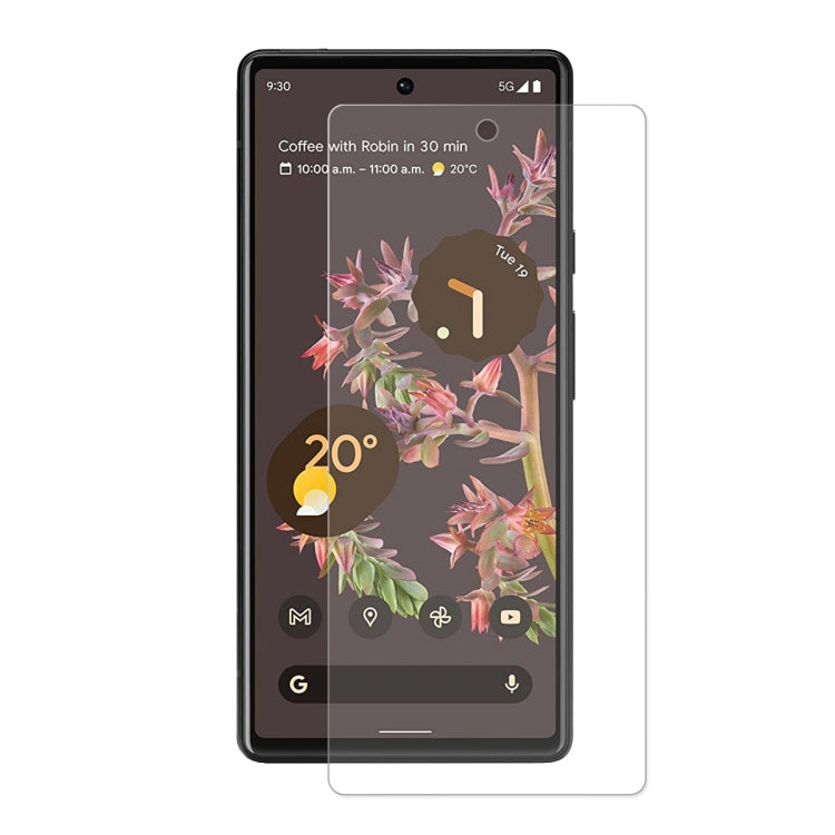 Tempered glass screen protector film for Google Pixel 6, clear 2.5D curved edge