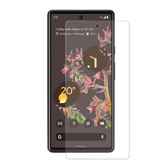 Tempered glass screen protector film for Google Pixel 6, clear 2.5D curved edge