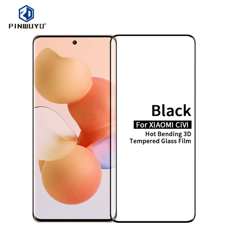 Black 3D hot-bent tempered glass screen protector film for Xiaomi CiVi