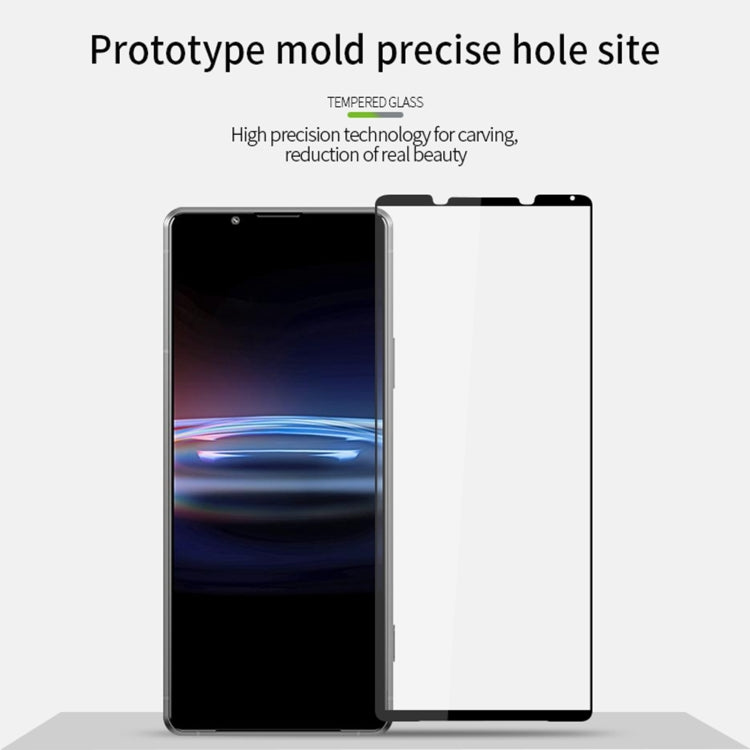 Tempered glass screen protector with precise cutouts for Sony Xperia Pro-I, full cover