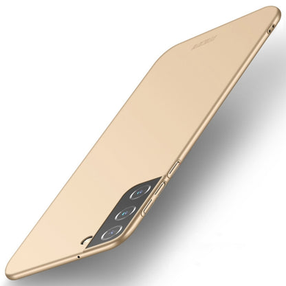 Light gold frosted ultra-thin hard phone case with camera cutout and side button openings