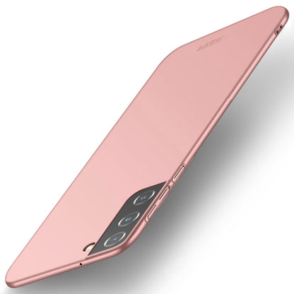 Rose pink frosted ultra-thin hard phone case with camera cutout and charging port opening