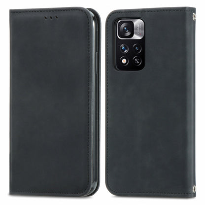 Black magnetic flip leather case with camera cutout and smooth front cover