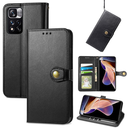 Retro Solid Color Buckle Leather Phone Case, For Xiaomi Redmi Note 11 Pro, For Xiaomi Redmi Note 11S / Note 11 4G Global