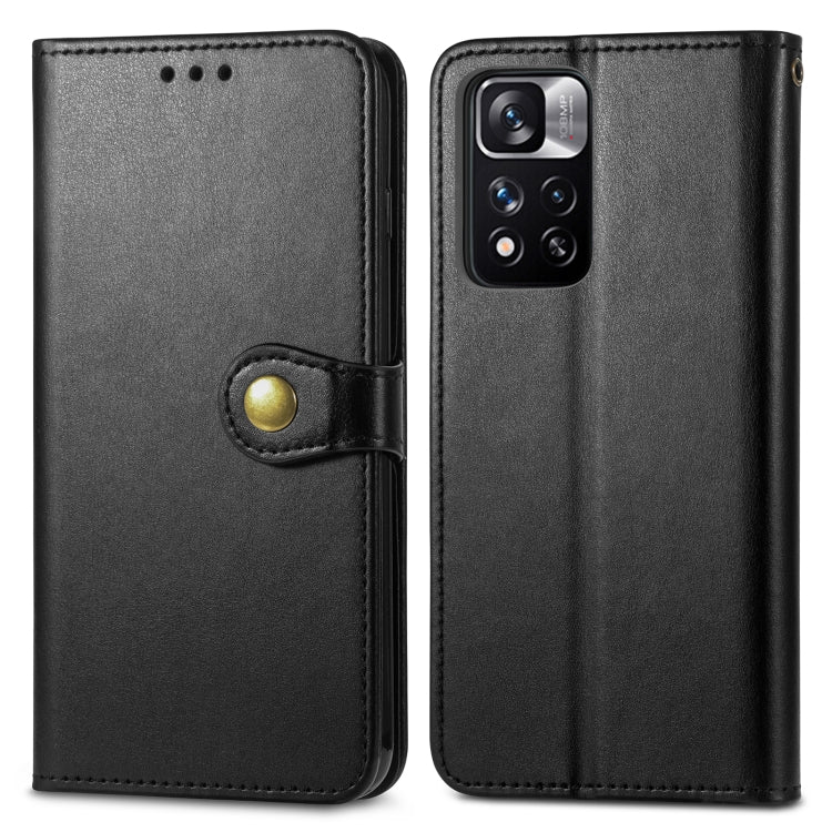 Retro Solid Color Buckle Leather Phone Case, For Xiaomi Redmi Note 11 Pro, For Xiaomi Redmi Note 11S / Note 11 4G Global