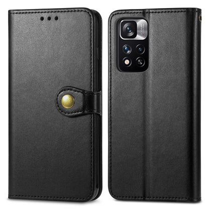 Retro Solid Color Buckle Leather Phone Case, For Xiaomi Redmi Note 11 Pro, For Xiaomi Redmi Note 11S / Note 11 4G Global