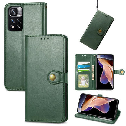 Retro Solid Color Buckle Leather Phone Case, For Xiaomi Redmi Note 11 Pro, For Xiaomi Redmi Note 11S / Note 11 4G Global