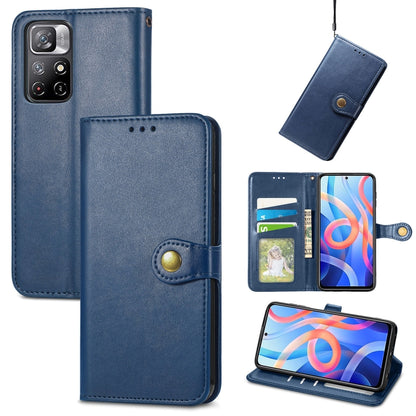 Retro Solid Color Buckle Leather Phone Case, For Xiaomi Redmi Note 11 Pro, For Xiaomi Redmi Note 11S / Note 11 4G Global