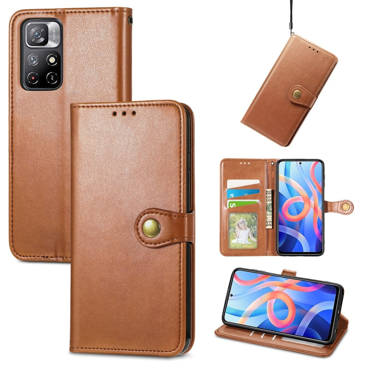 Retro Solid Color Buckle Leather Phone Case, For Xiaomi Redmi Note 11 Pro, For Xiaomi Redmi Note 11S / Note 11 4G Global