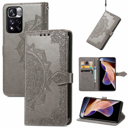 Mandala Flower Embossed Flip Leather Phone Case, For Xiaomi Redmi Note 11, For Xiaomi Redmi Note 11 Pro / 11 Pro+
