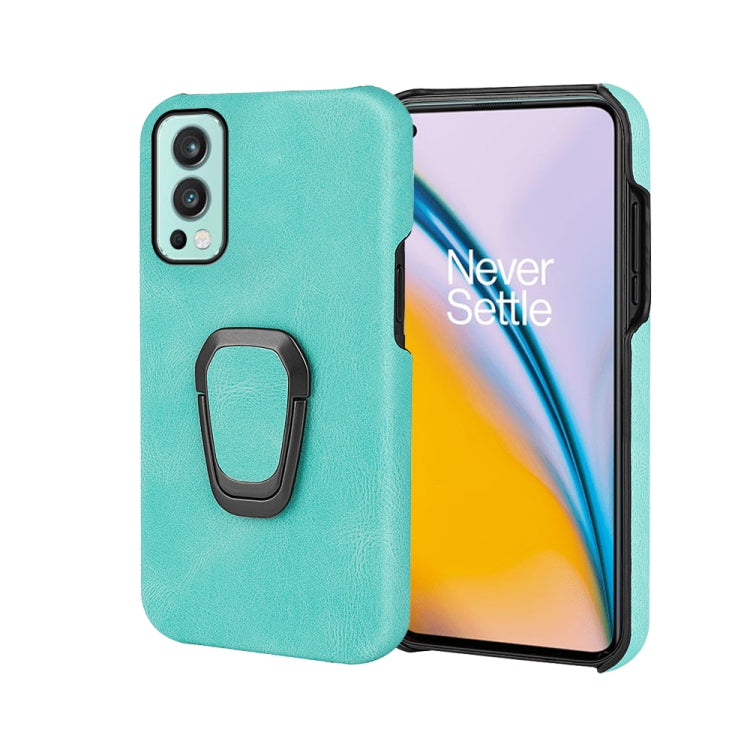 Mint green PU phone case with ring holder; camera cutouts for OnePlus Nord 2 5G