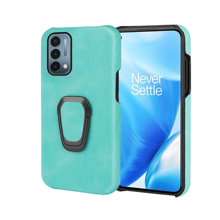 Mint green PU phone case with ring holder for OnePlus Nord N200 5G