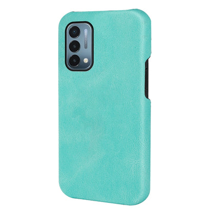 Mint green PU phone case with ring holder, back view for OnePlus Nord N200 5G