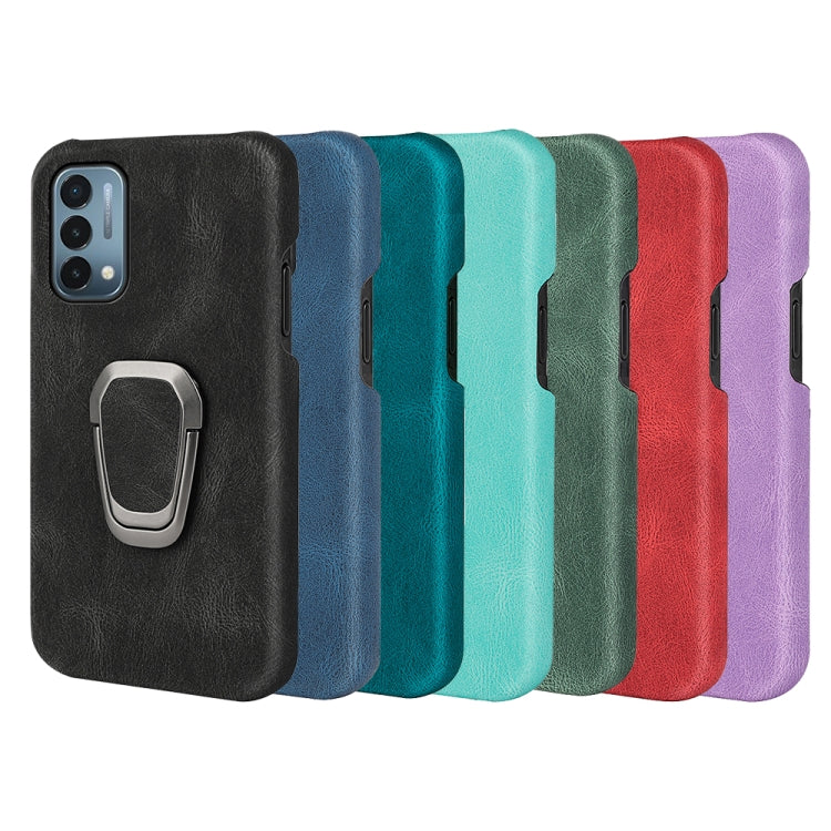 Multi-color PU phone cases with ring holders for OnePlus Nord N200 5G