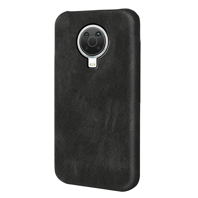 Black PU phone case for Nokia G20 with ring holder, textured back and camera opening