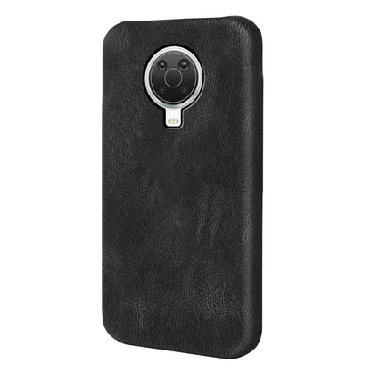 Black PU phone case for Nokia G20 with ring holder, textured back and camera opening
