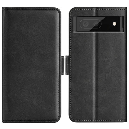 Black leather folio phone case with magnetic buckle, front cover and camera cutout