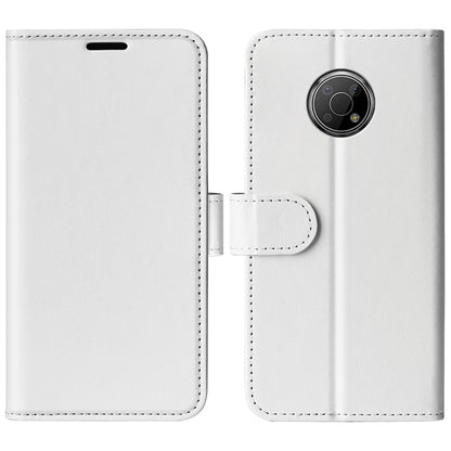 White textured flip phone case with side strap and camera cutout