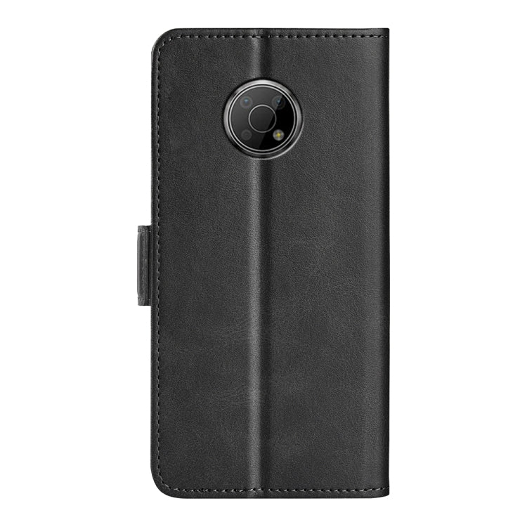 Black leather flip phone case with magnetic buckle and camera cutout