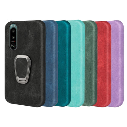 Ring holder PU phone case for Sony Xperia 5 III shown in multiple colors