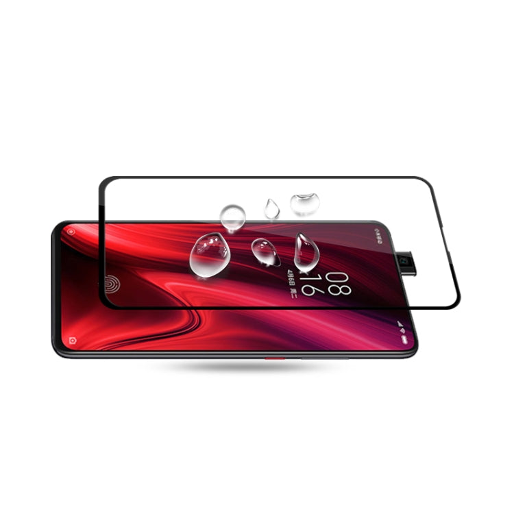 Curved tempered glass screen protector overlay on smartphone display, with small alignment bubbles